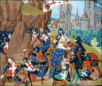 Battle of Poitiers with surrender of King John to the Black Prince