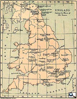 Map of the Wars of the Roses