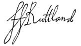 Signature of Francis Manners, 6th Earl of Rutland from Doyle's 'Official Baronage'