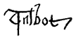 Signature of John Talbot, 2nd Earl of Shrewsbury from Doyle's 'Official Baronage'