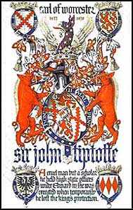 Arms of John Tiptoft, Earl of Worcester