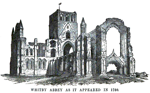 Whitby Abbey as it appeared in 1780.