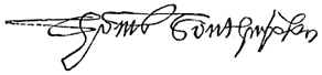 Signature of Sir Thomas Wriothesley, Earl of Southampton