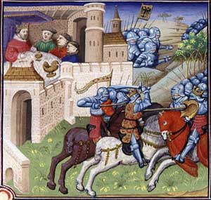 King Arthur and his Knights. 15th-century French Manuscript