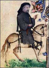 Chaucer portrait in the Ellesmere manuscript of the Canterbury Tales