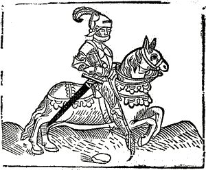 Woodcut of a knight, c.1485