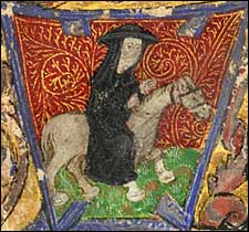 Lydgate on Horseback. Manuscript illumination, c1425-50