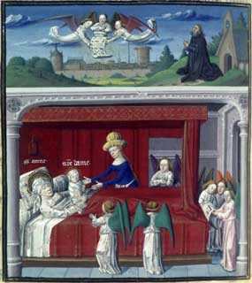 Birth of the Virgin, late 15th century French Manuscript