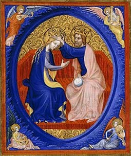 Coronation of the Virgin, Medieval French Manuscript, c1380