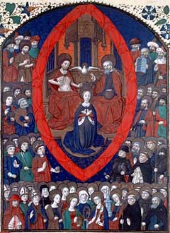 Coronation of the Virgin, late 15th century French Manuscript
