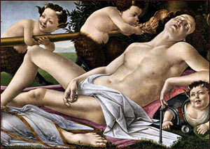 Sandro Botticelli. Venus and Mars, 1483. [Detail]