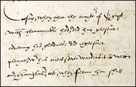 Manuscript image of Wyatt's 'Caesar, when that the traitor of Egypt' from the Egerton MS