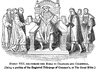 King Henry VIII Granting the Great Bible to Cranmer and Cromwell