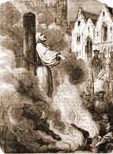 Thomas Cranmer Burnt. 19th-century book illustration