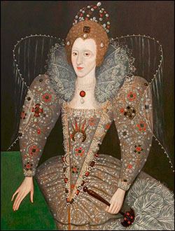 Queen Elizabeth with a Fan c1590