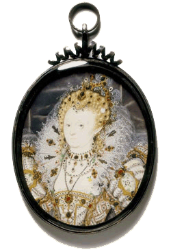 Queen Elizabeth miniature by Nicholas Hilliard, c.1595-1600