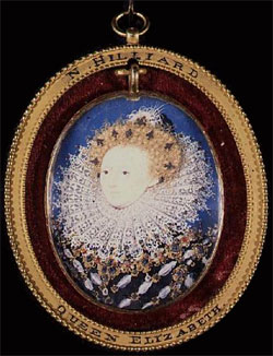 Queen Elizabeth I miniature by Nicholas Hilliard, c.1595-1600.