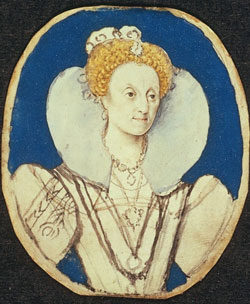 Queen Elizabeth I c.1590. Sketch by Isaac Oliver.