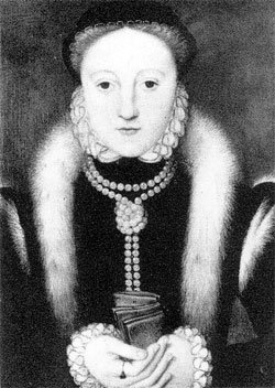 Portrait of Queen Elizabeth as Princess, c. 1555. Attributed to Levina Teerlinc.