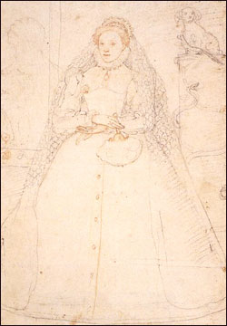 Zuccaro drawing of Queen Elizabeth I, 1575.