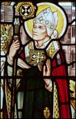 John Fisher Stained Glass Window. St Felix Catholic Church, Felixstowe, Suffolk, UK.