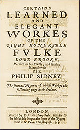 Title-page of Fulke Greville's 'Certain Learned and Elegant Works'