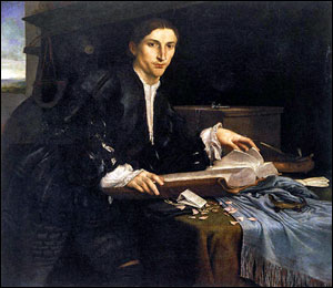 Lorenzo Lotto. Portrait of a Young Gentleman in his Study, c1527