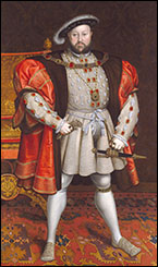 King Henry VIII by Hans Holbein. Cartoon for the Whitehall mural.  National Portrait Gallery.