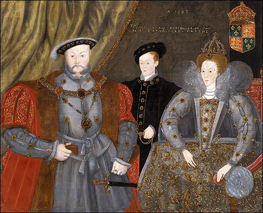 Henry VIII, Edward VI, and Queen Elizabeth I, 1597. 