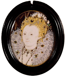 Hilliard miniature of Elizabeth, c. 1595-1600