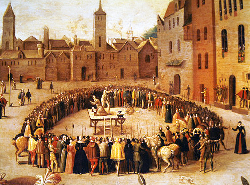 Execution of Sir Thomas More. Detail from 1591 painting by Antoine Caron