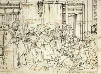 Study for the Family Portrait of Sir Thomas More. Sketch by Hans Holbein, the Younger, c. 1527.