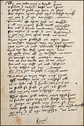 Manuscript image of Wyatt's 'My pen, take pain' from the Devonshire MS