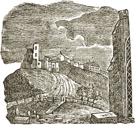 Scarborough Castle. Engraving