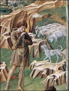 Benozzo Gozzoli. The Vigil of the Shepherds (right wall, detail). 1460.