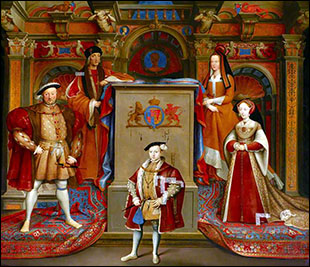 Copy of Holbein's Whitehall Mural with Edward VI by Remigius van Leemput.