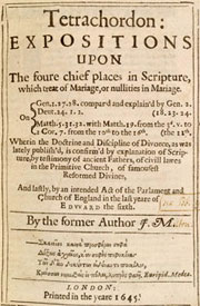 Title-page of Tetrachordon
