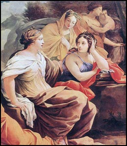 Simon Vouet. Parnassus, or Apollo and the Muses. 1640. [detail]